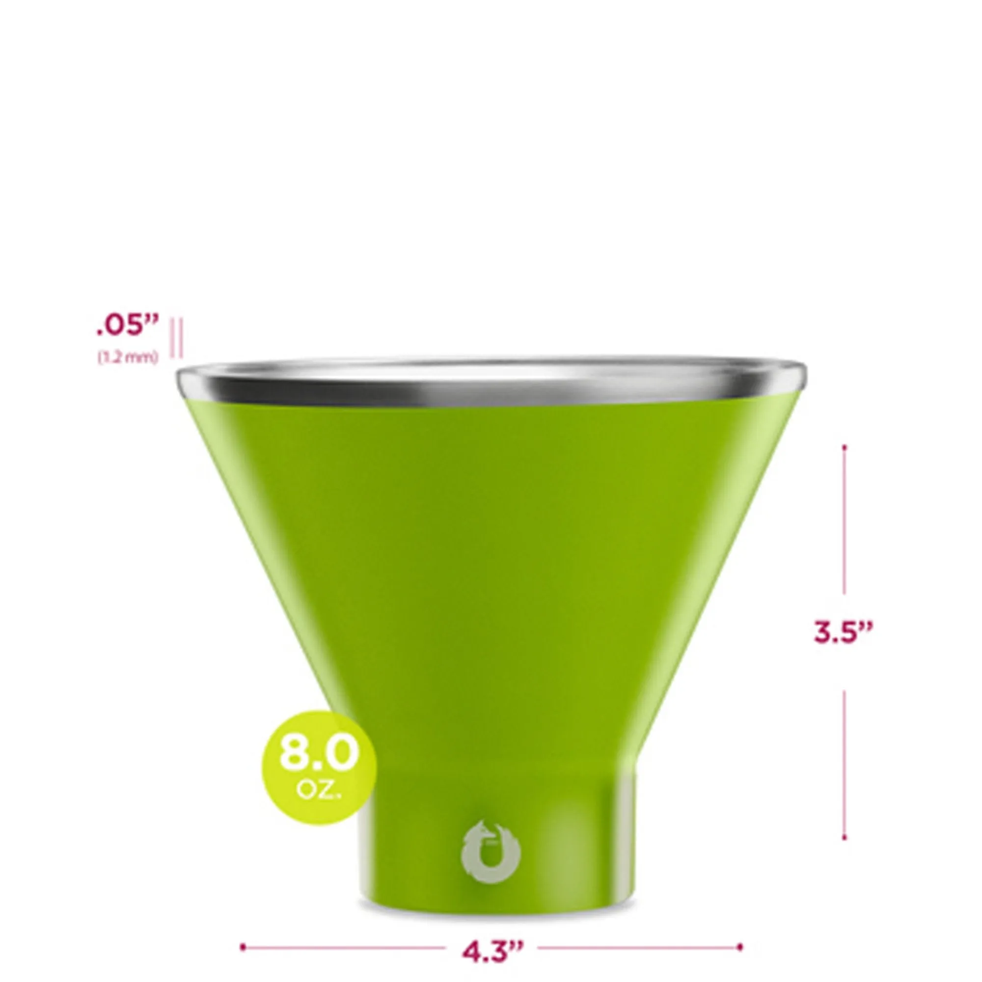 Stainless Steel Martini Glass Set of 2