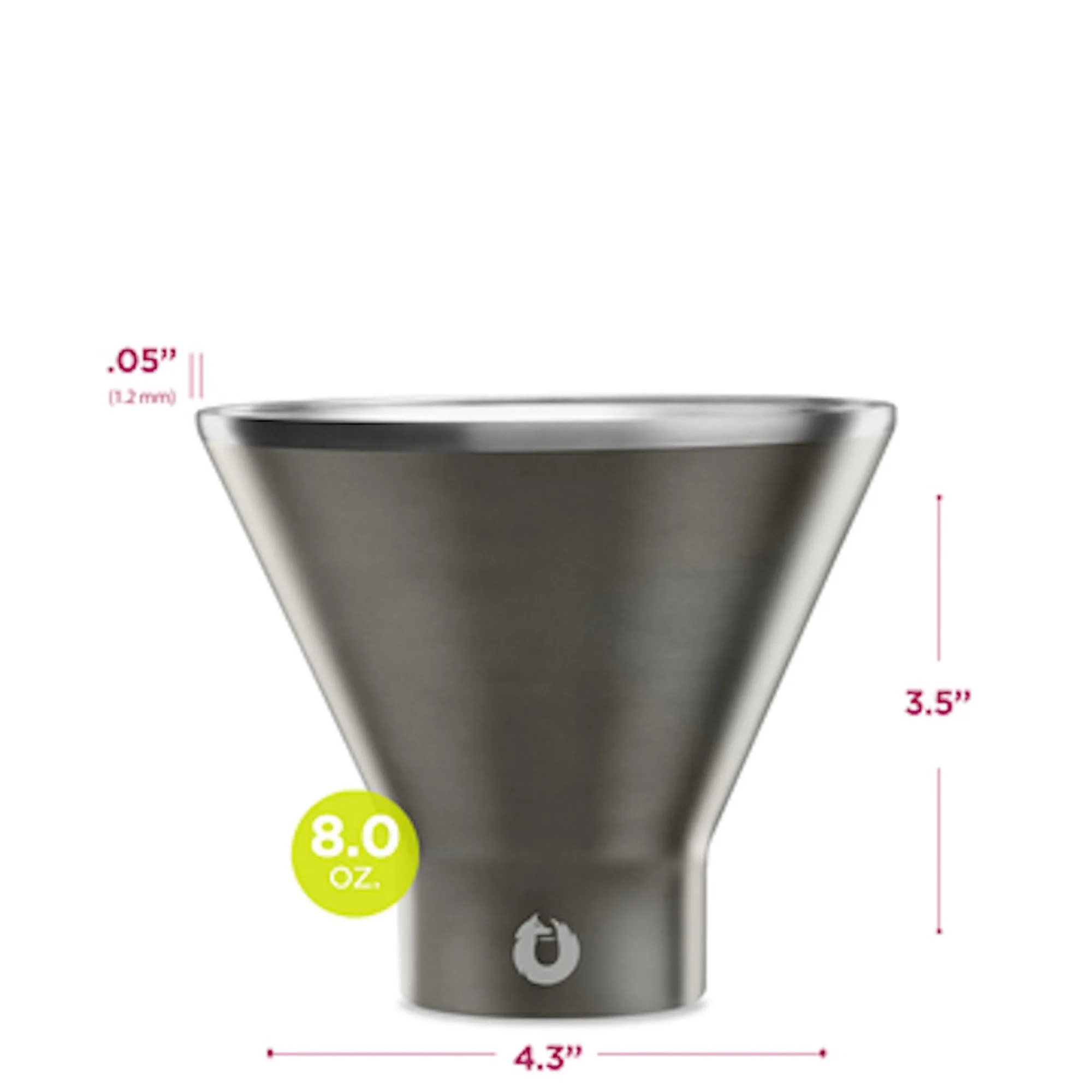 Stainless Steel Martini Glass Set of 2