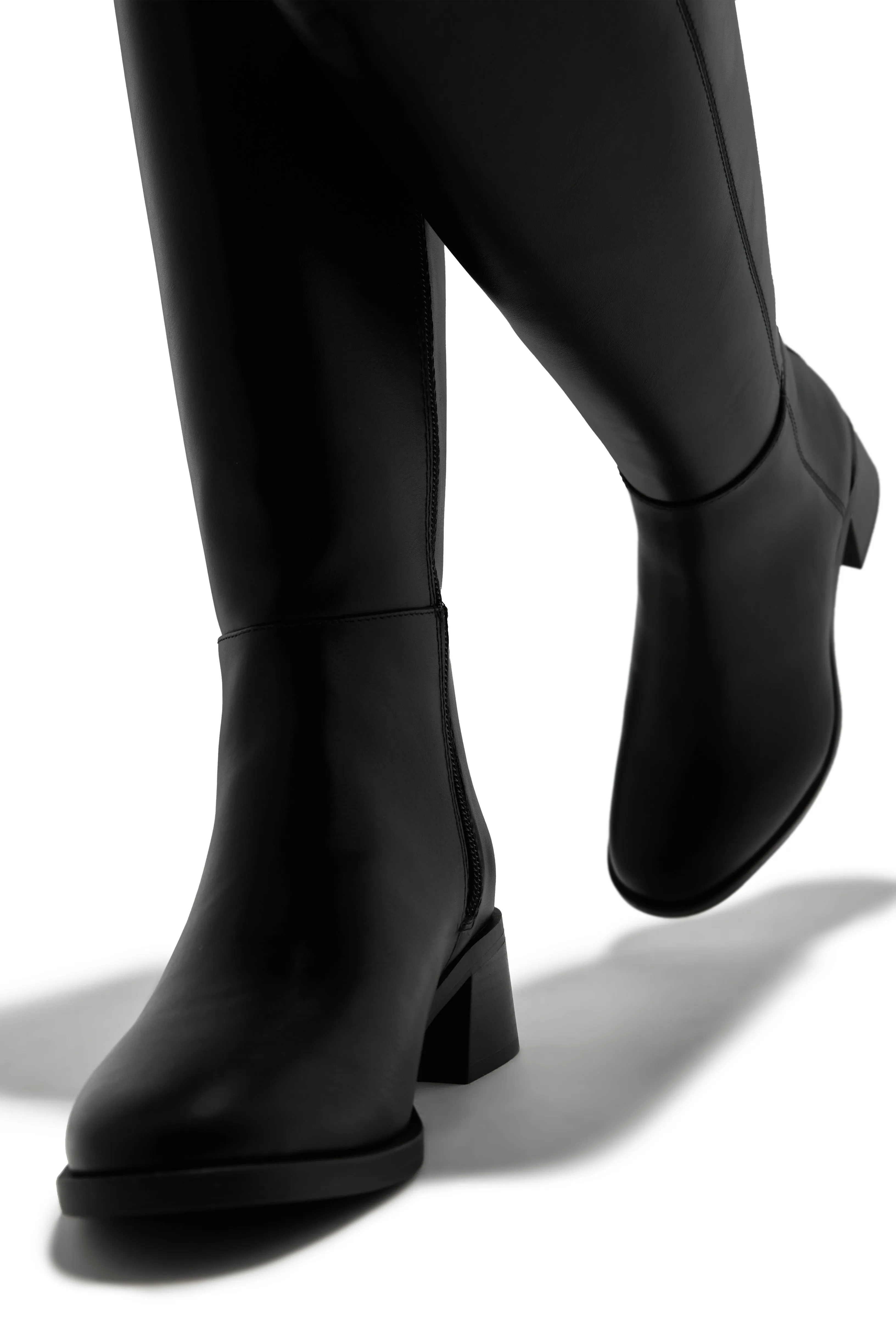 Stephany Wide Calf Knee High Boots - Black