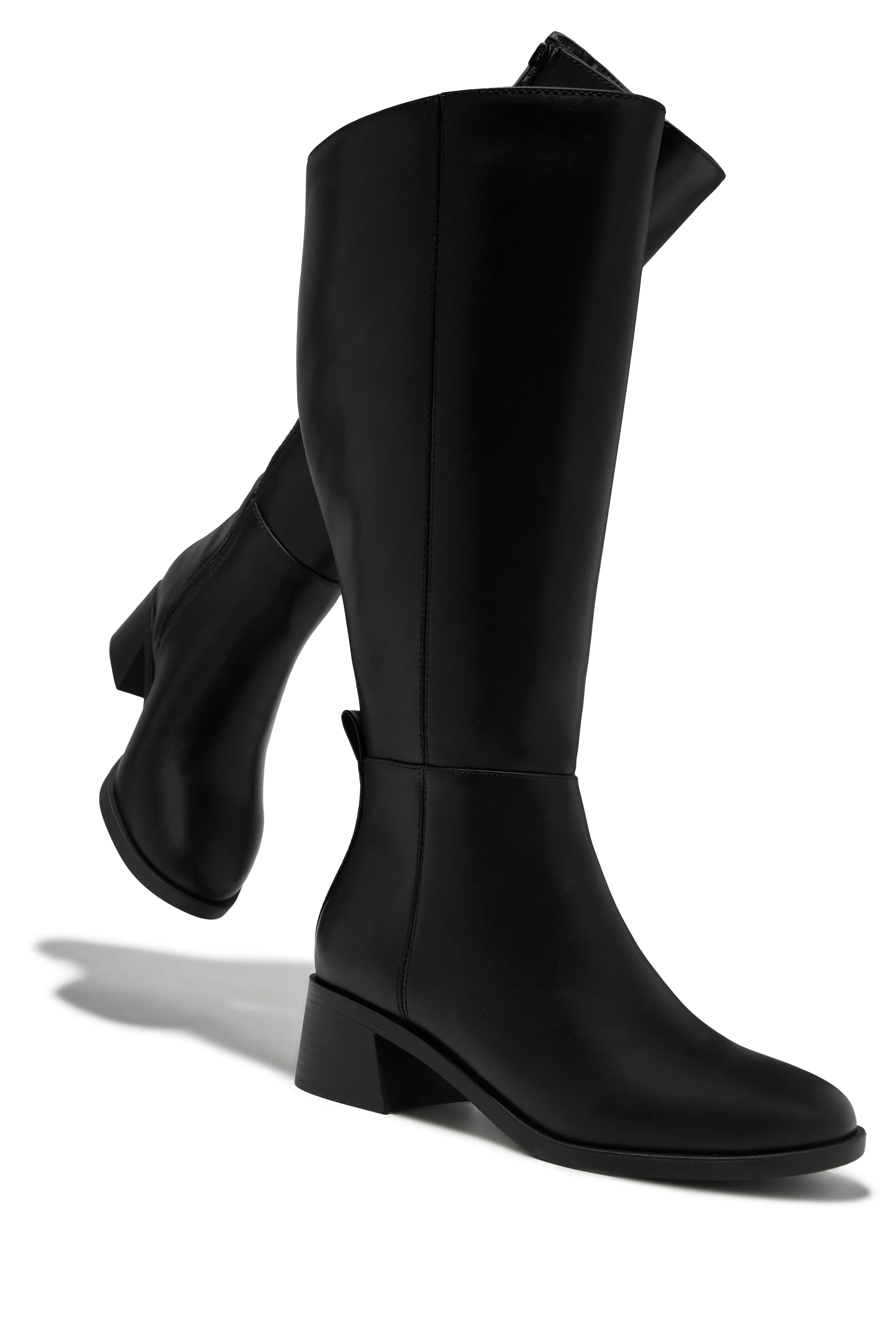 Stephany Wide Calf Knee High Boots - Black