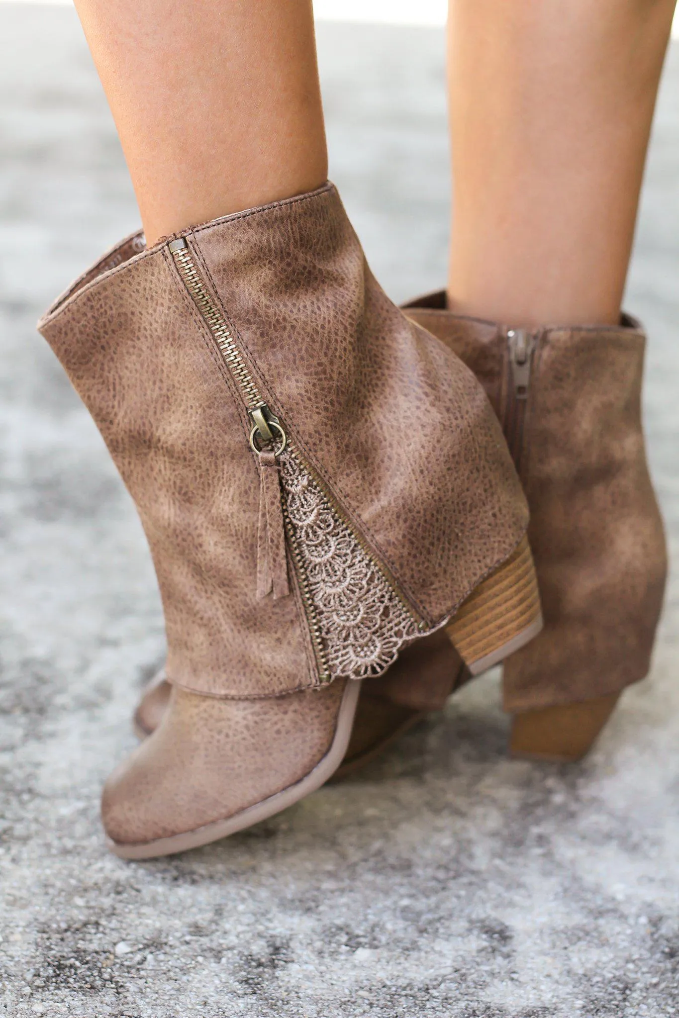 Summer Taupe Booties