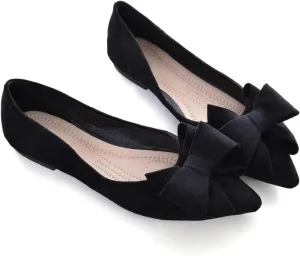 TN TANGNEST Women Fashion Bowknot Flats Comfort Pointed Toe Dress Shoes