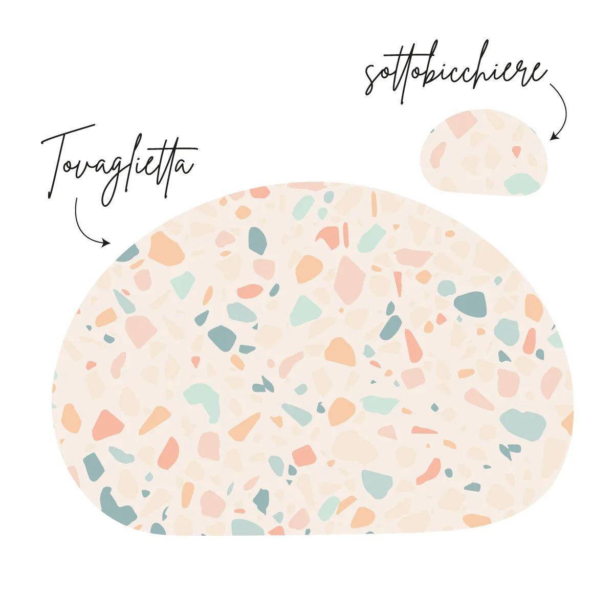 Tovagliette Sottopiatto Colorful Terrazzo - Cream