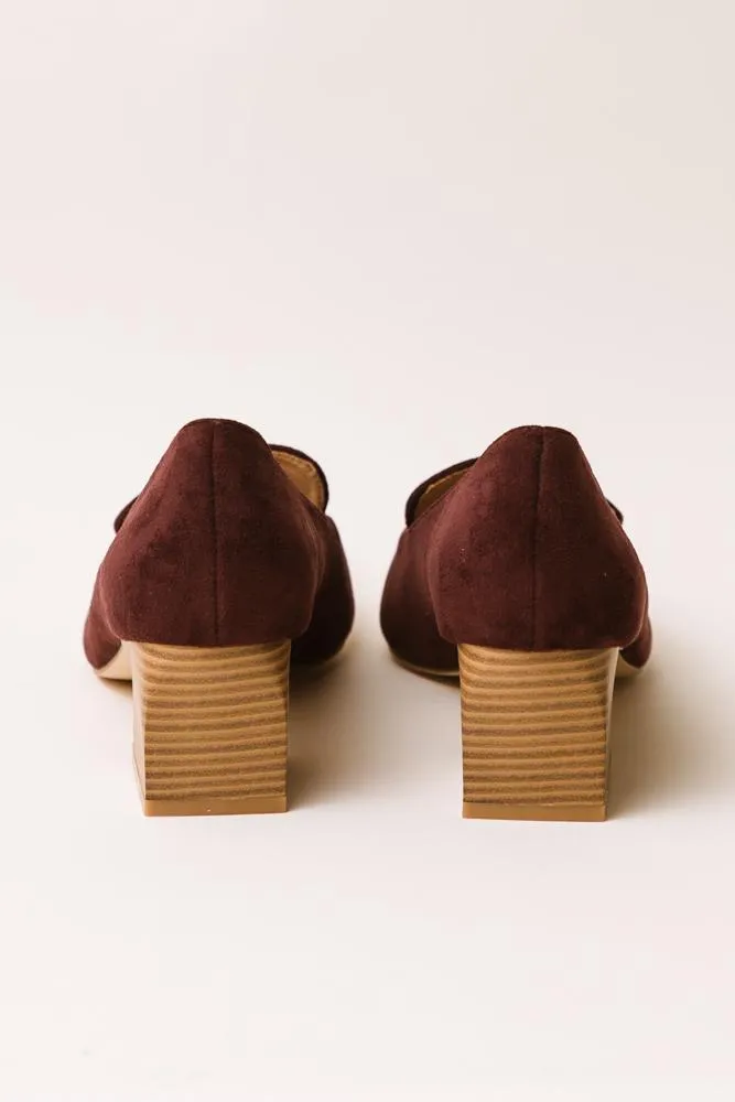 Viv Heeled Loafers in Burgundy