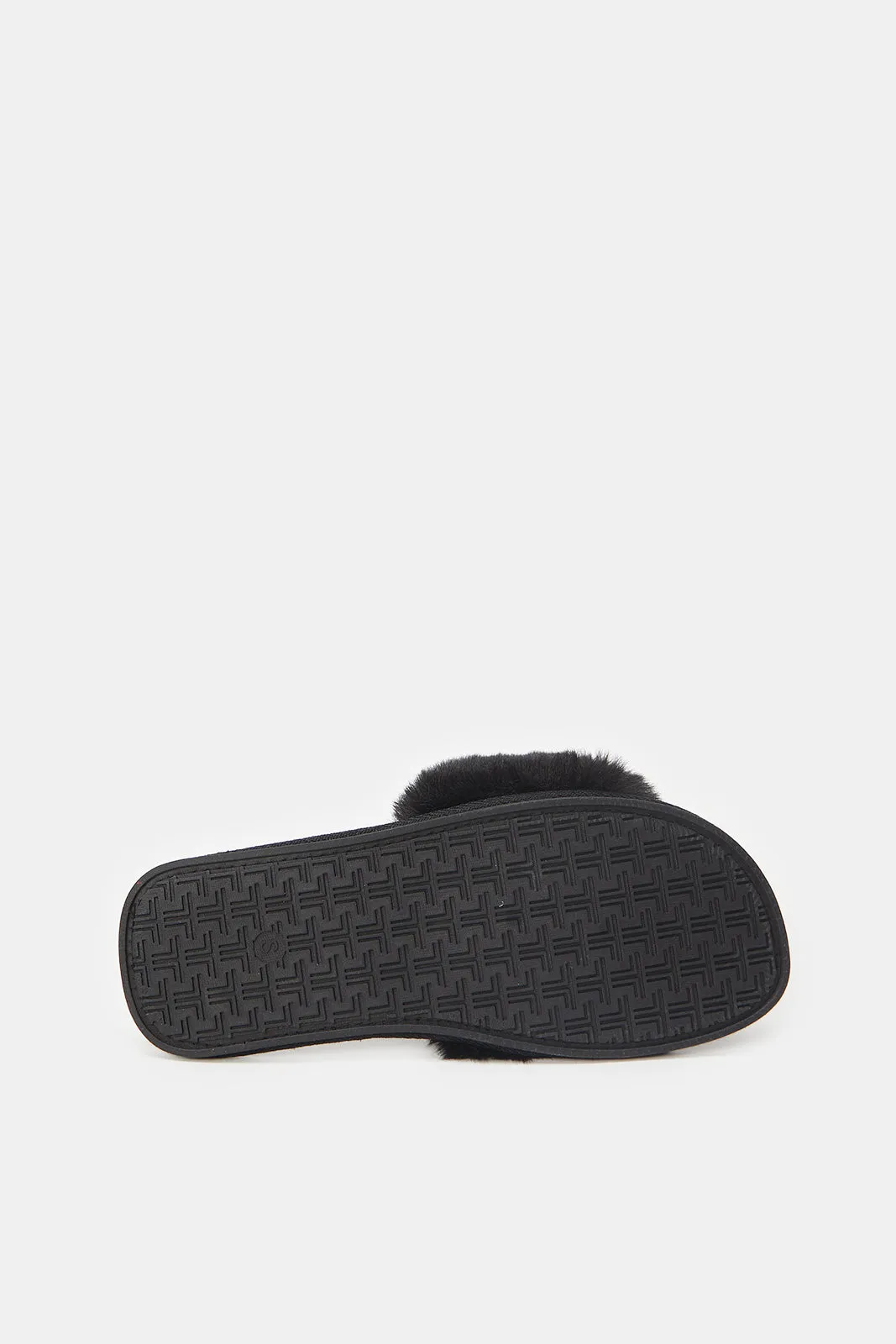 Women Black Quilt Sock Slippers