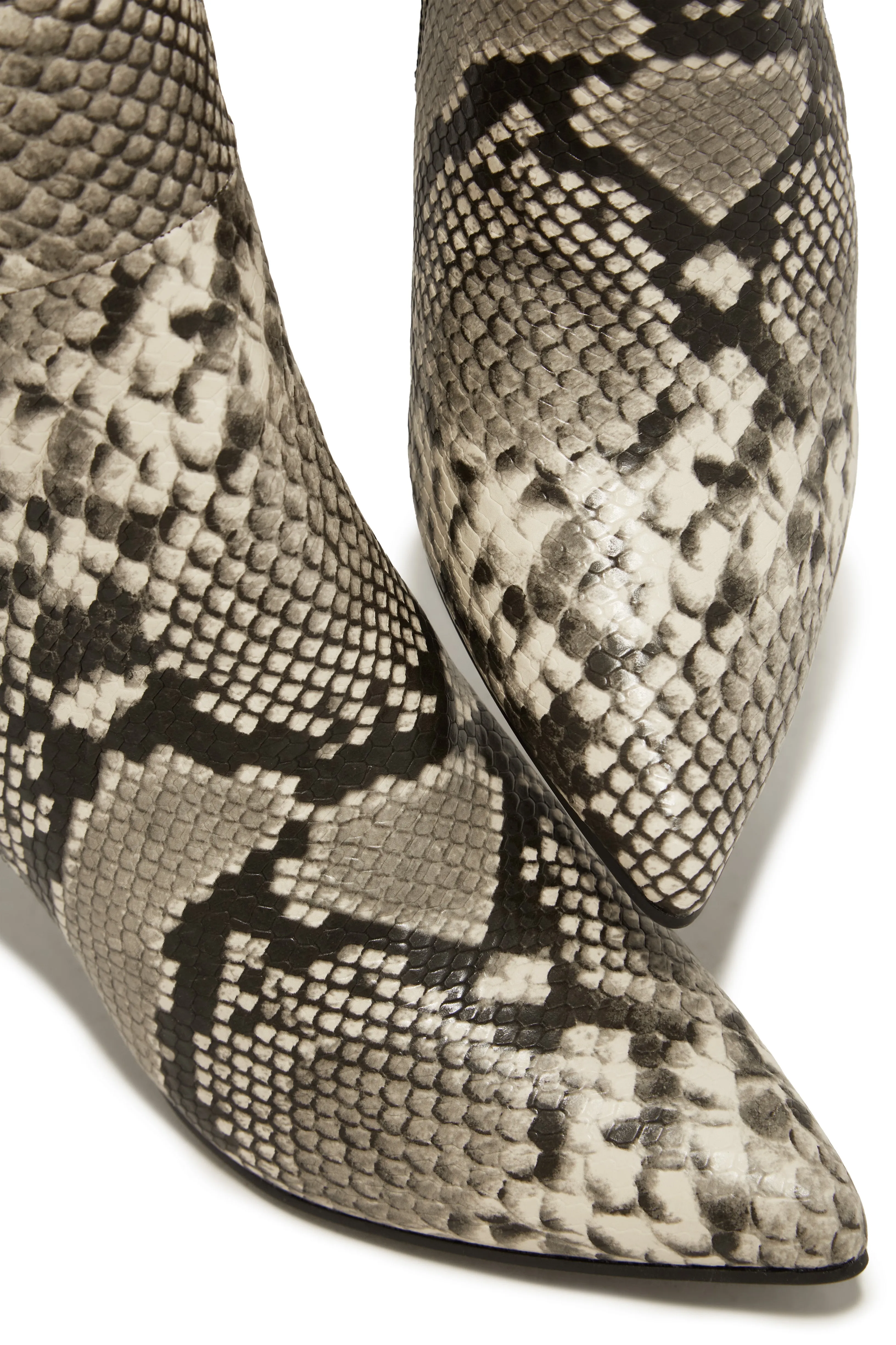Zama Knee High Heel Boots - Snake